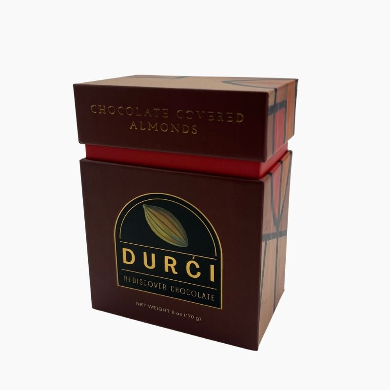 Custom chocolate rigid box with gold foil logo