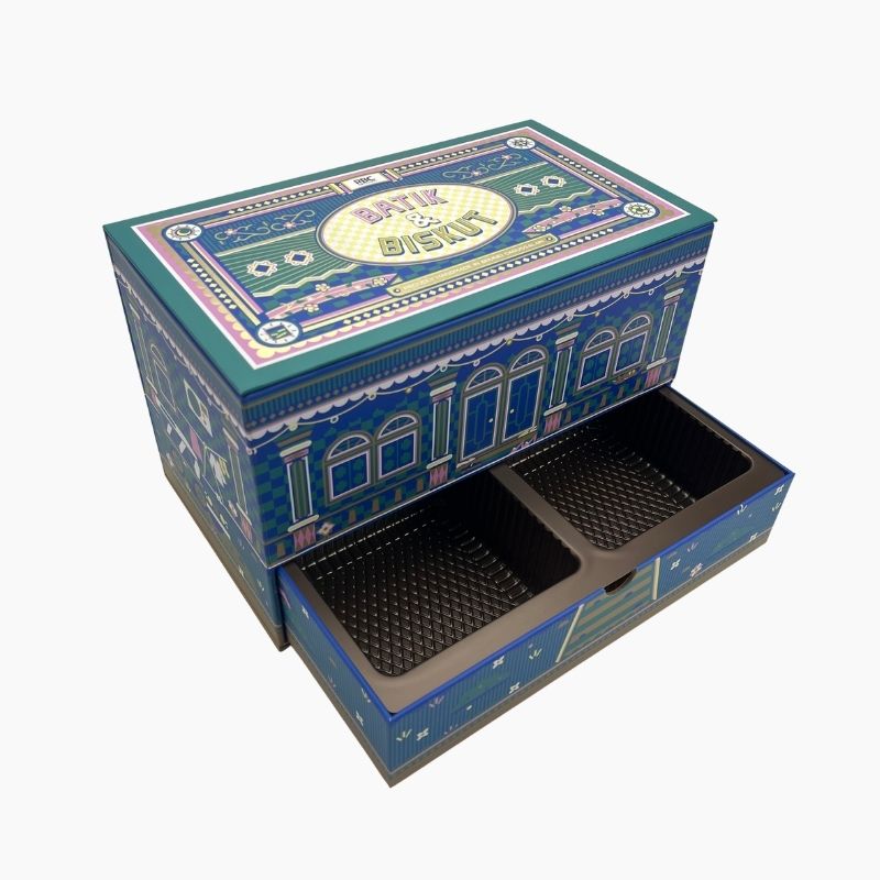Custom biscuit gift box with sliding drawer