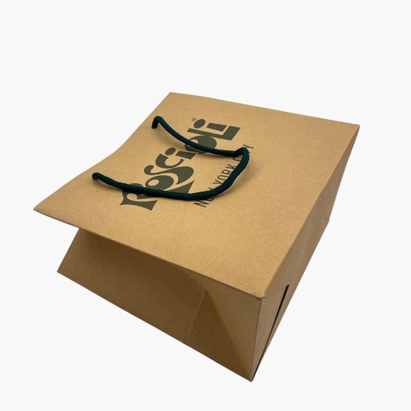 Brown kraft paper bag with cotton rope handles