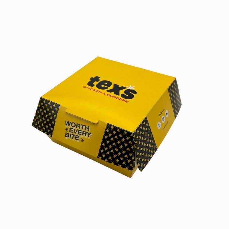 Custom printed burger box with logo
