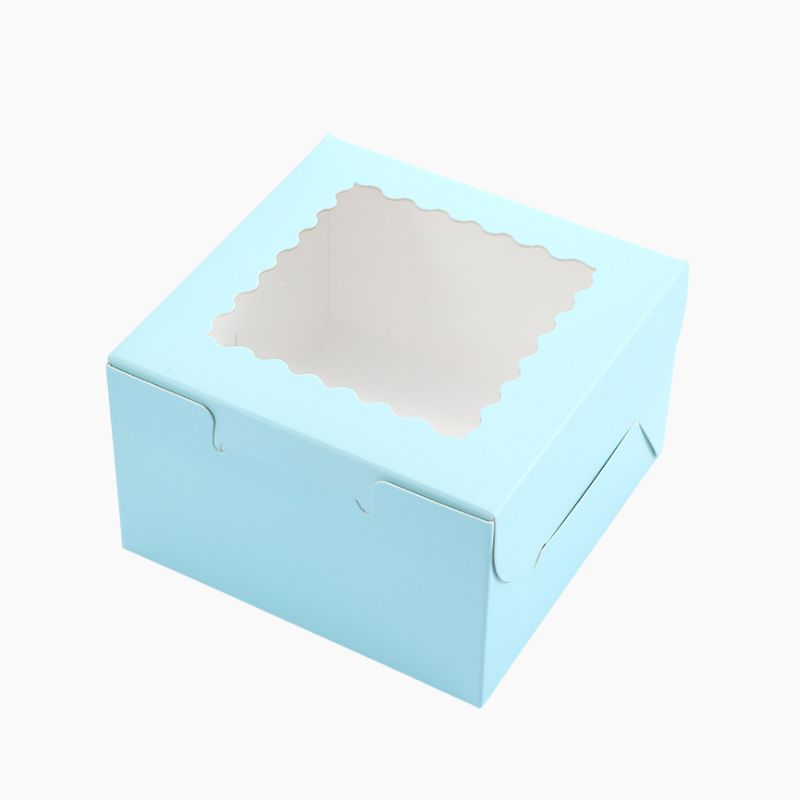 Boîte à gâteau pliable avec fenêtre de présentation transparente